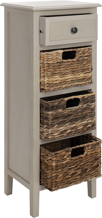 Safavieh Home Michaela Coastal Vintage Grey 4-drawer Side Table - Image 4
