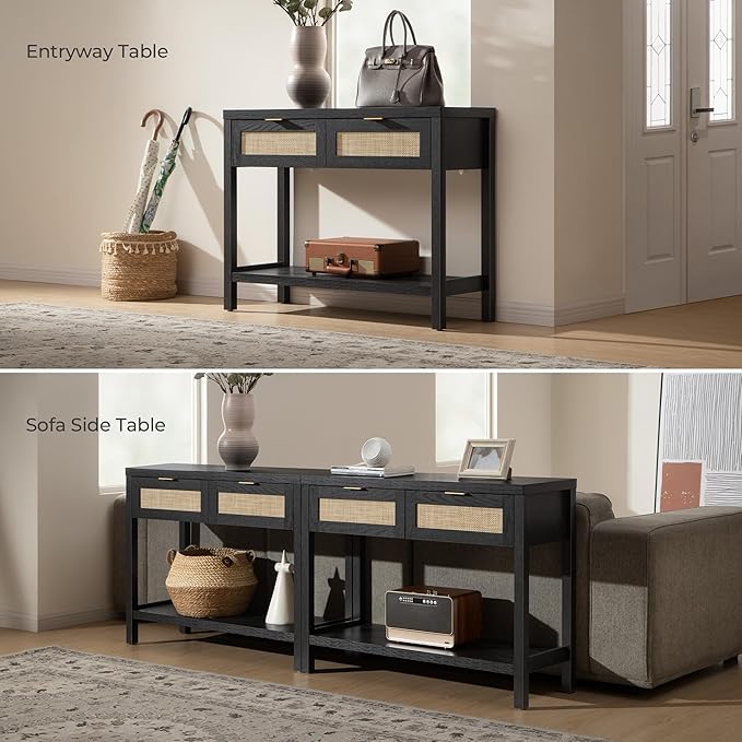 SICOTAS Black Console Table Set of 2 - Image 6