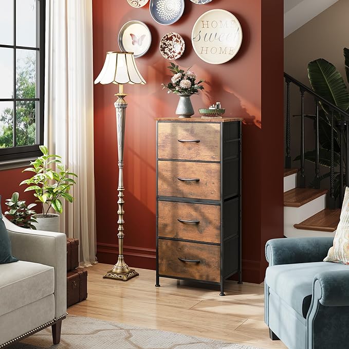 WLIVE Dresser with 4 Drawers, Fabric Storage Tower, Organizer Unit - Image 5