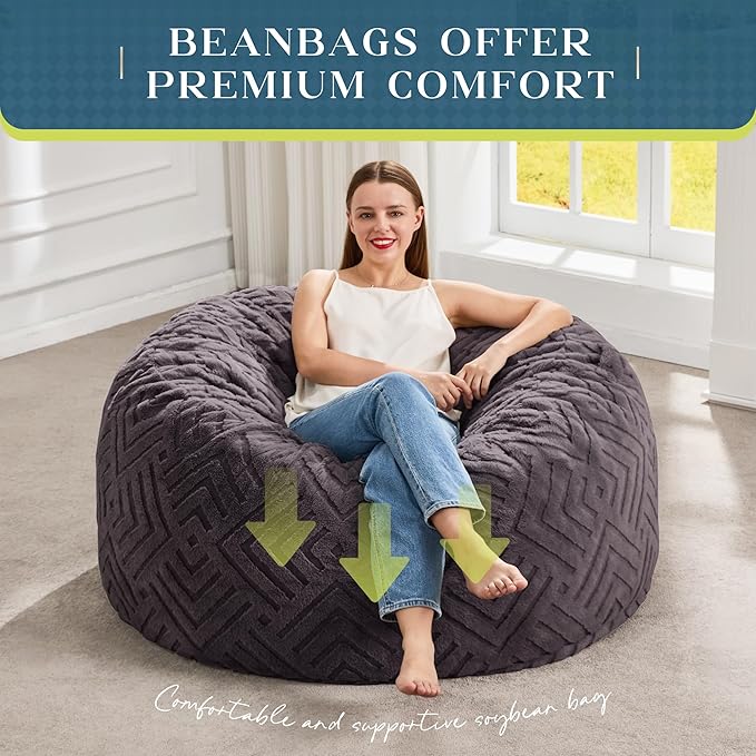 Hobestluk Bean Bag Chairs Adults Beanbag Chair - Image 6