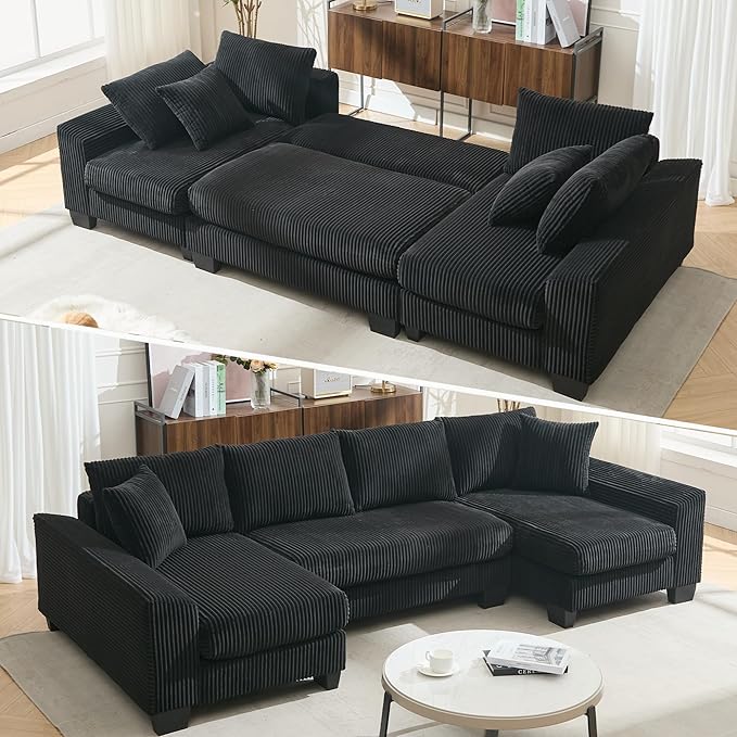 Symmetrical U Shaped Sectional Sofa Convertible Pull Out Sleeper Sofabed by Unknown