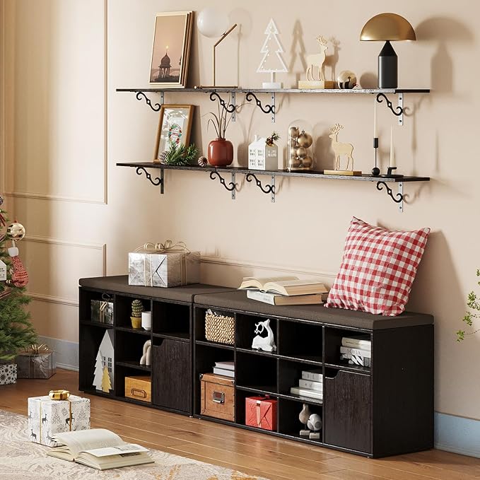 DINZI LVJ Long Wall Shelves, 39.4 Inch Large Floating Shelves Set of 2 - Image 8
