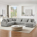 129" Oversized U Shaped Modular Sectional Sofa Couch by Unknown