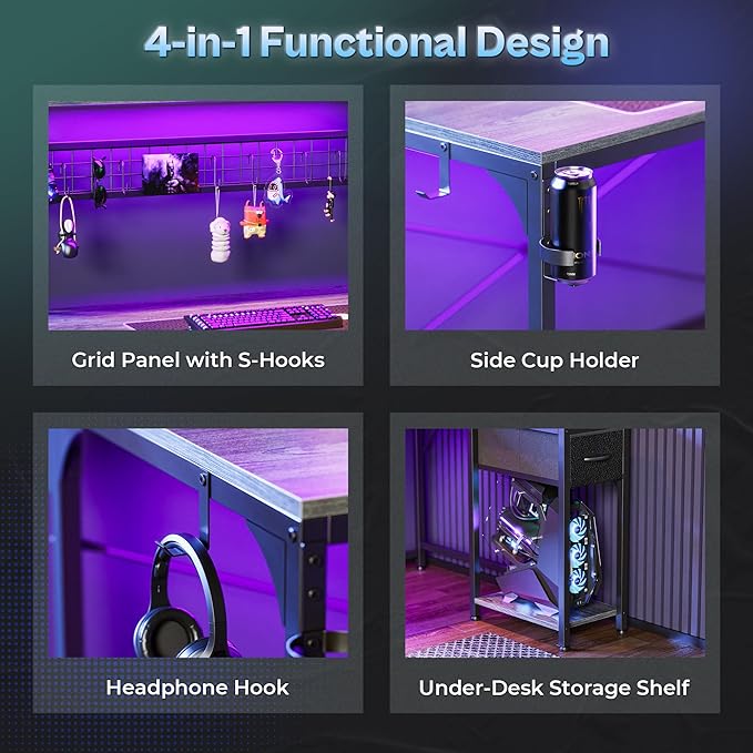 PRAISUN L Shaped Gaming Desk - Image 8