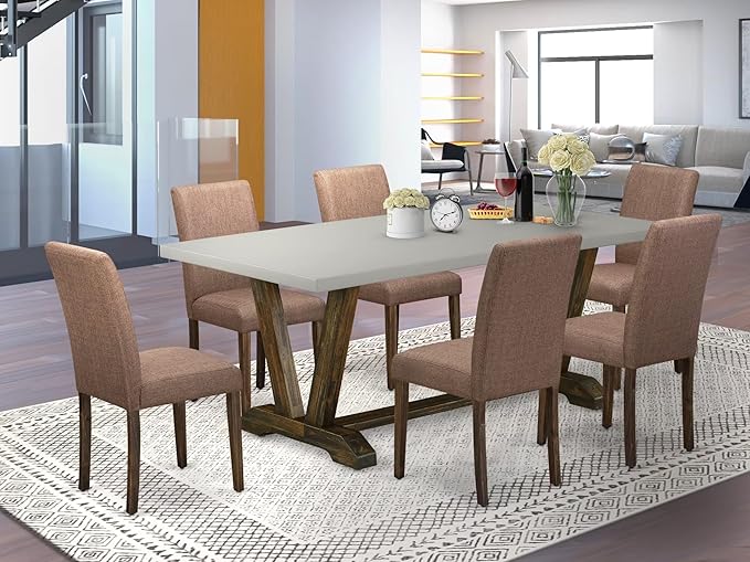 East West Furniture V797AB747-7 7 Piece Kitchen Table Set Consist of a - Image 2