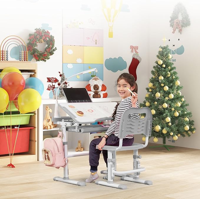 Real Relax Kids Desk and Chair Set, Children's Multifunctional School Tables - Image 4