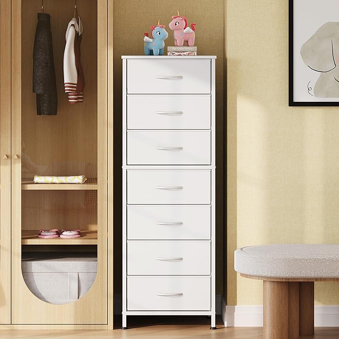 WLIVE White Tall Dresser for Bedroom, 7 Drawer Dressers & Chests of Drawers - Image 2