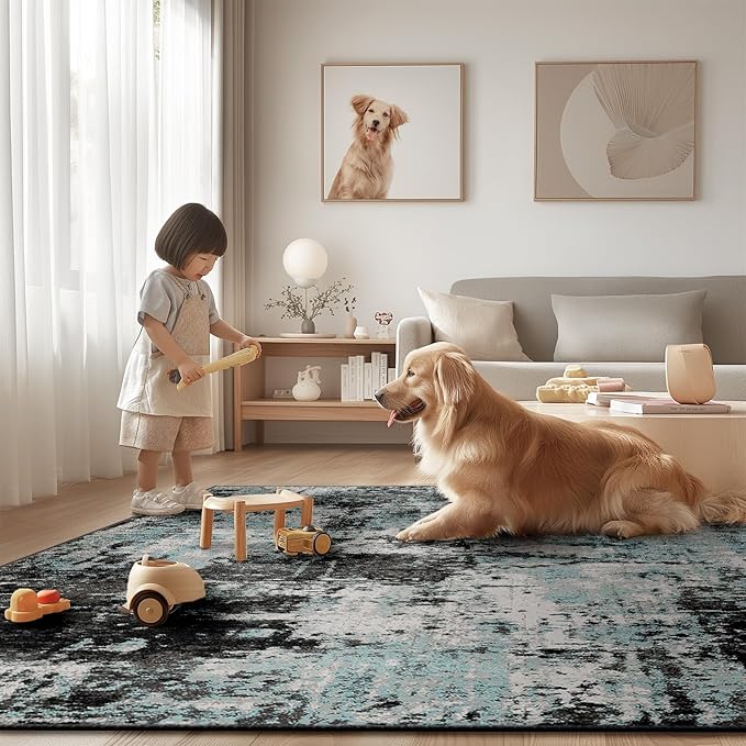 Washable Area Rugs 2'x3' Non-Slip Modern Abstract Soft - Image 3