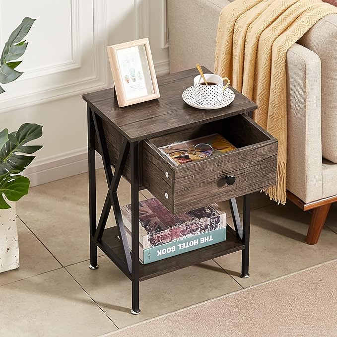 VECELO Nightstands Set of 2, Modern Bedside End Tables, Night Stands - Image 6