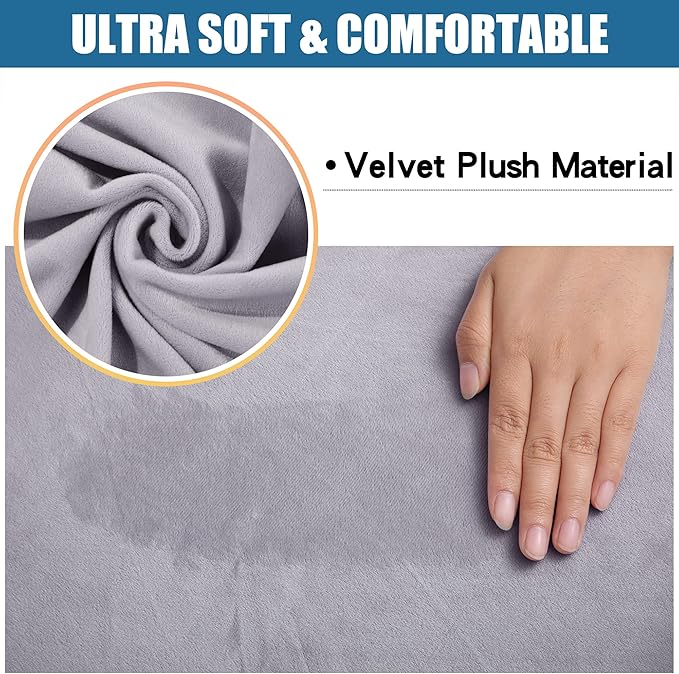 Smiry Velvet Seat Covers for Dining Room Chair Set of 6, Stretch Fit Removable - Image 2