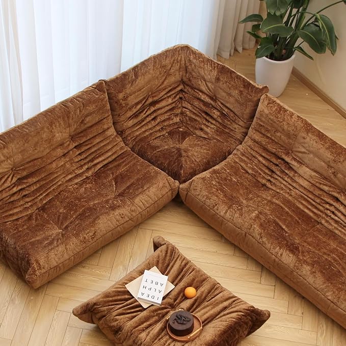N&V Soft Premium Chenille Floor Lounge Chair, Mid Century Armless Floor Sofa - Image 5
