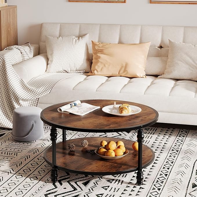 Round Coffee Table, Living Room Center Table by Garvee