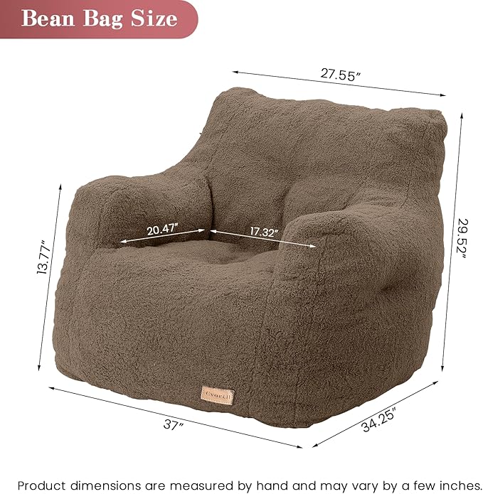 Bean Bag Chair with Filler, Bean Bag Sofa with Tufted Soft Stuffed Filling - Image 2