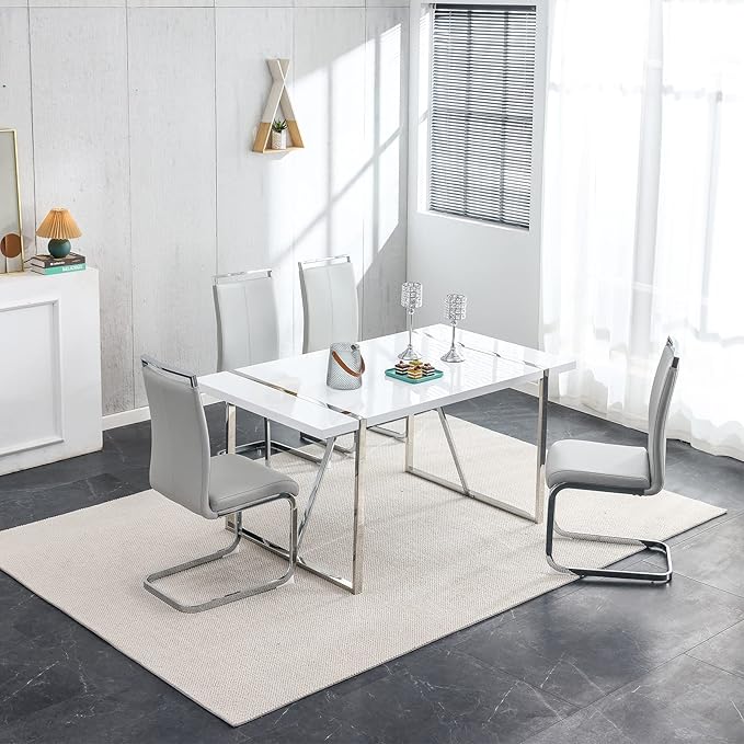 Dining Chairs Set, Kitchen Modern Metal Chairs - Image 3