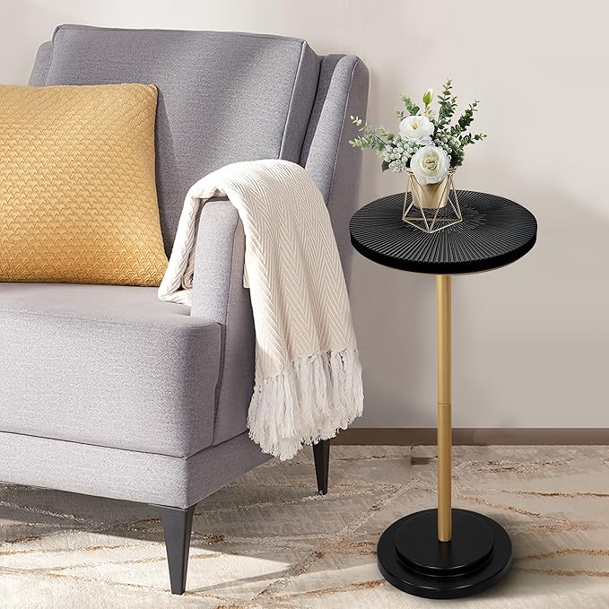 Drink Table, Small Pedestal Side Table - Image 4