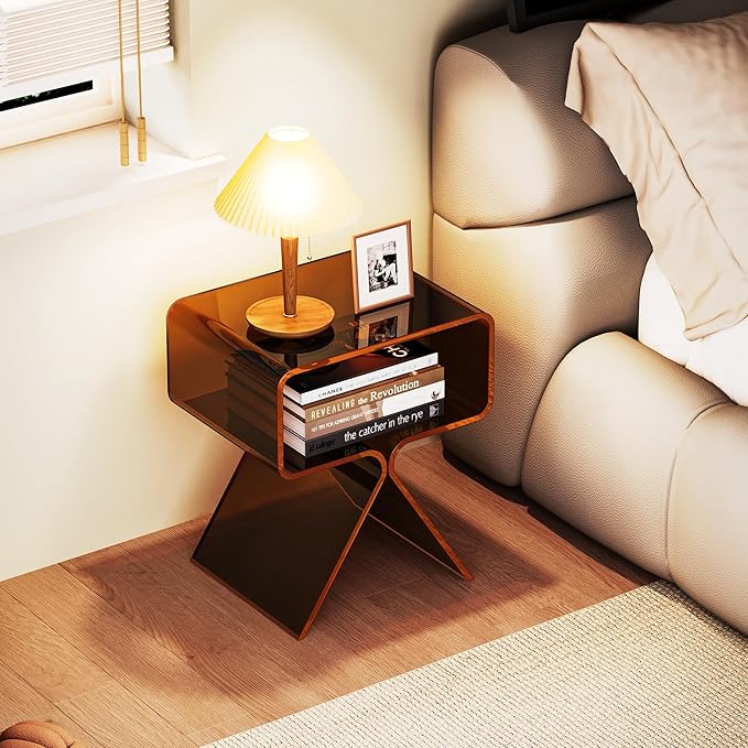 Acrylic Nightstand Side Table Modern Design Clear Home Decor Display End Table - Image 6