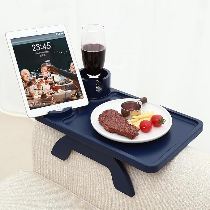 Nnewvante Couch Cup Holder, 3 in 1 Large 15.36""x9.85"" Bamboo Sofa Arm Clip on - Image 2