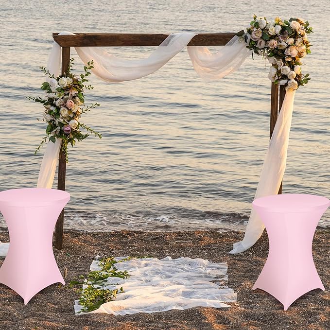 Wenqik 2 Sets 32" High Top Round Folding Cocktail Tables White Bar Height - Image 2