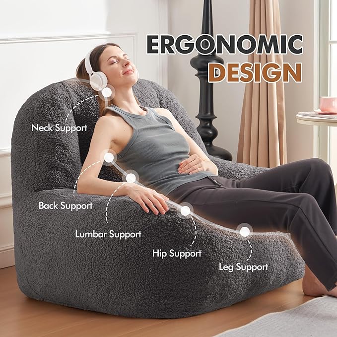 Homguava Bean Bag Chairs for Adults, Giant Beanbag Couch Adult Bean Bag Chair - Image 3