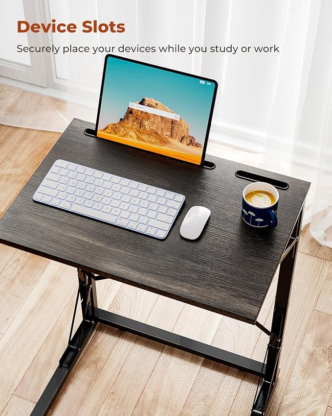 21''Wx28''H Folding TV Tray for Eating, Small Foldable C-Shaped Tray Table - Image 6