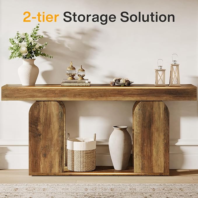 Tribesigns 70.9-Inch Extra Long Sofa Table, Farmhouse Console Tables - Image 5