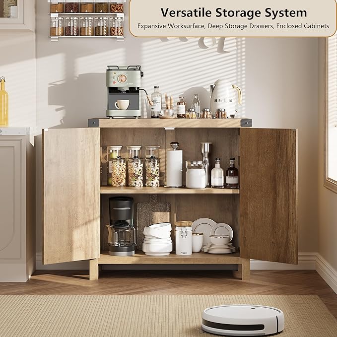 IDEALHOUSE Rattan Buffet Cabinet - Image 3