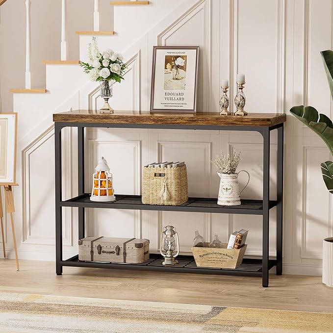 47" Console Table, 3-Tier Entryway Table, Sofa Table - Image 2