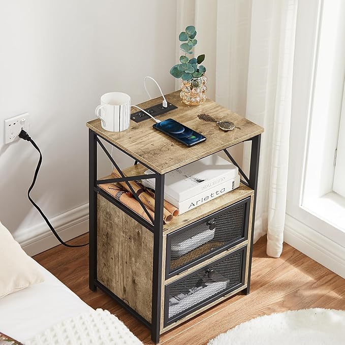 VECELO Dust Grey End Table - Image 7