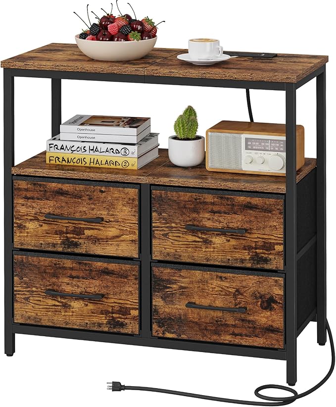 TUTOTAK Large Night Stand with Charging Station, Nightstand with USB and Type-C by WelcometotheTUTOTAKHome