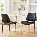 Dining Chairs Set of 2, Upholstered PU Leather Armless Chair, Mid Century by Viroformo