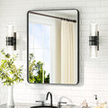 TETOTE Black Bathroom Mirror 22 x 30 Matte Black Metal Framed Vanity Mirror by TETOTE