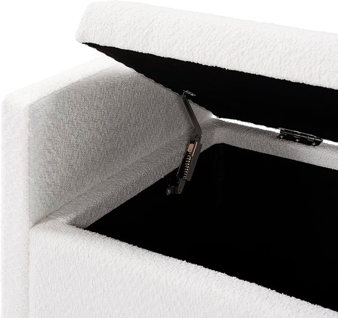 Merax Boucle Upholstered Storage Ottoman Bench 50.8" End of Bed Bench - Image 8
