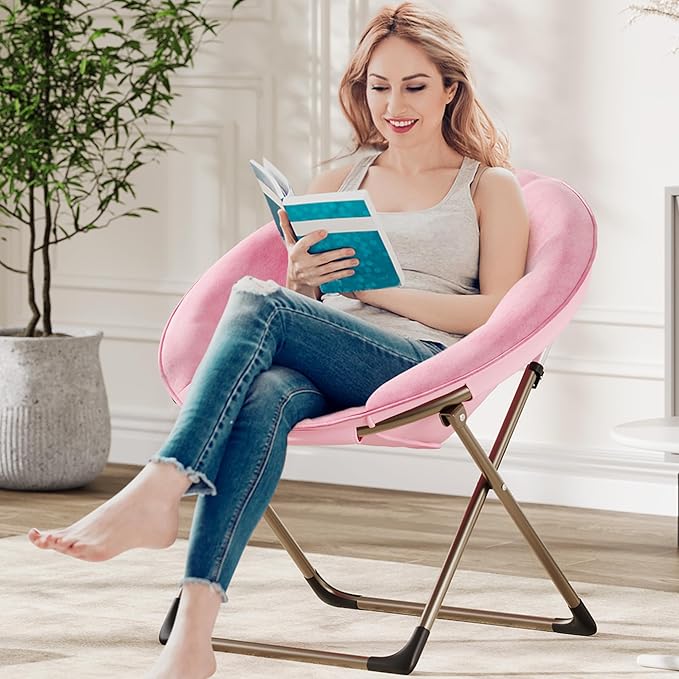 Comfy Saucer Chairs, Cozy Faux Fur Living Room Chair - Image 4