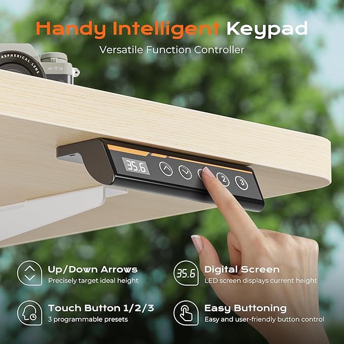 Huuger 55 x 28 Large Electric Standing Desk, Height Adjustable Desk, 27.6" Deep - Image 6