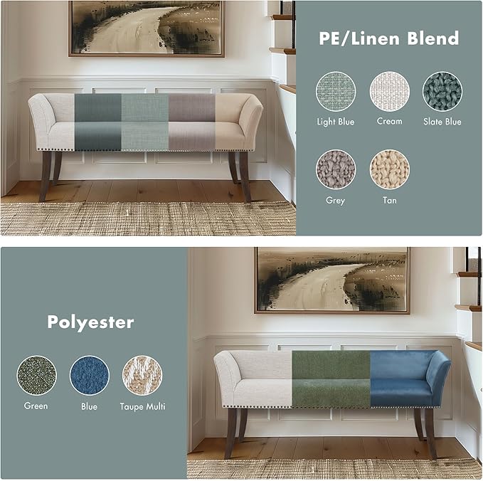 Madison Park Accent Bench for Living Room, Upholstered - Image 8