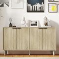 Fluted Cabinet with Storage, Buffet Storage with 4 Doors, Buffet Sideborad by Otterease