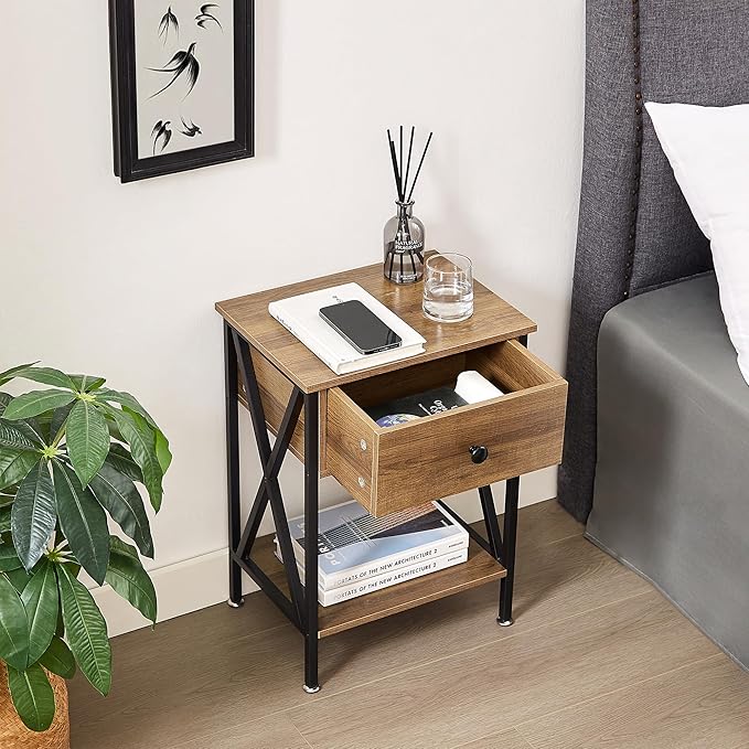 VECELO Nightstands Set of 2, Modern Bedside End Tables, Night Stands - Image 7