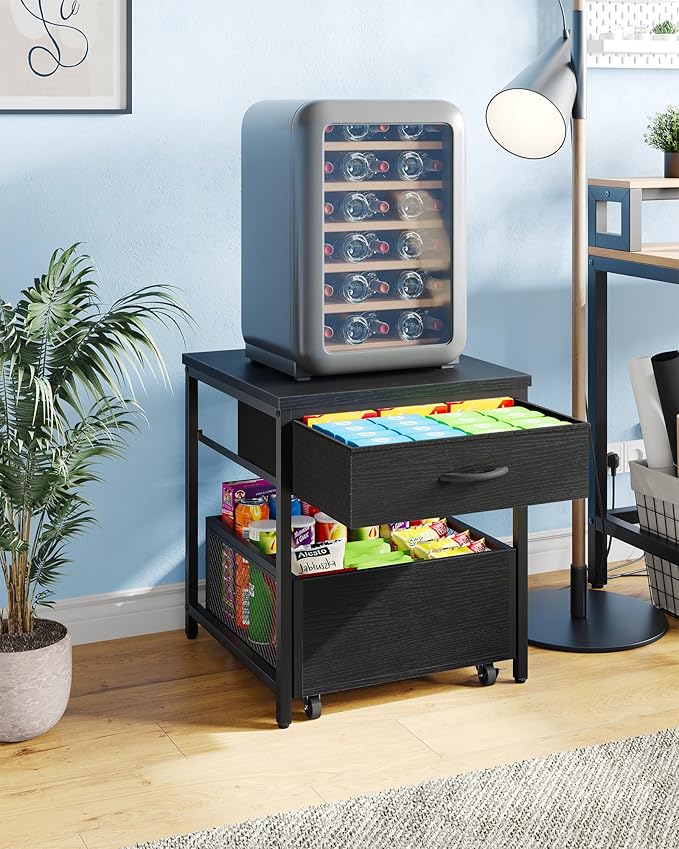 End Table, 19.7 Inch Square Side Table, Mini Fridge Stand - Image 9