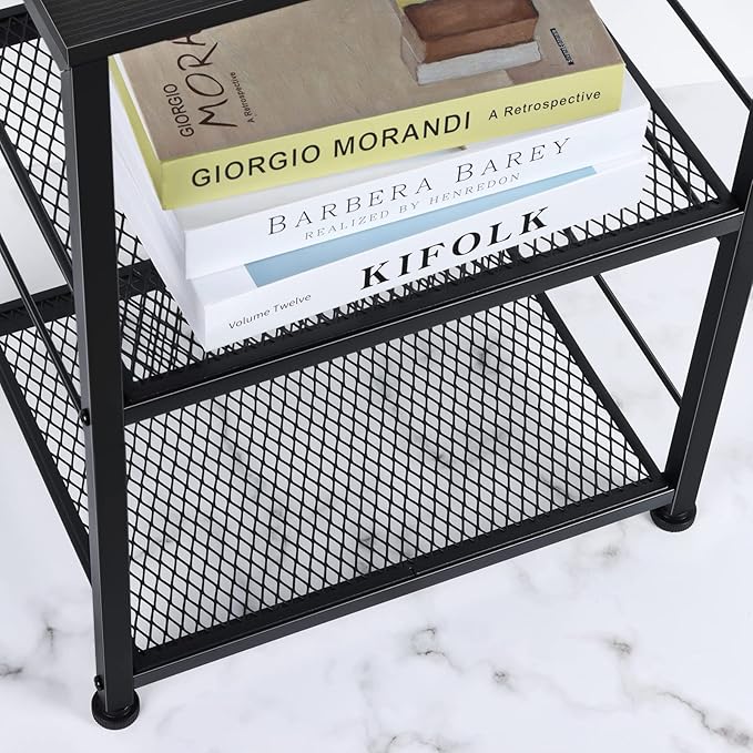 OYEAL Black Night Stand Industrial End Table - Image 5