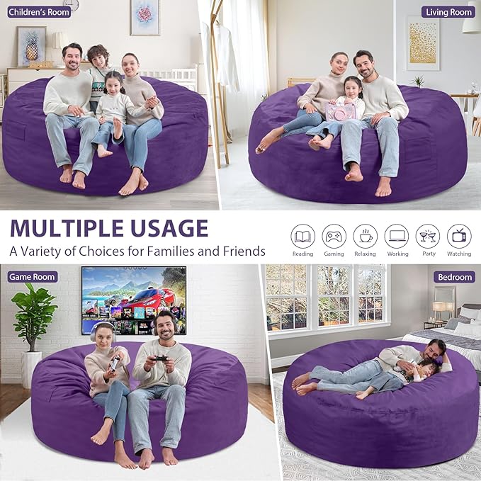 6FT Bean Bag Chair, Large Bean Bag Chairs - Image 5