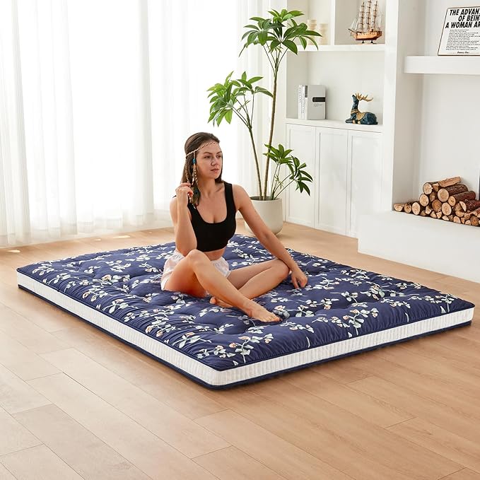 Dr.Futon Japanese Floor Futon Mattress Extra Thick Folding Roll Up Bed Topper - Image 3