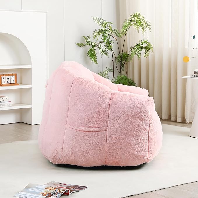 Furniliving Bean Bag Chair, Giant Bean Bag Chair Stuffed Floor Sofa - Image 4