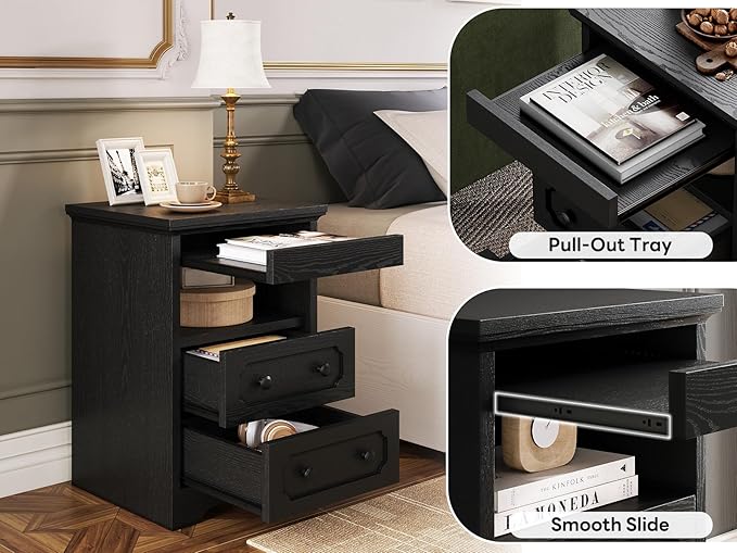 LIKIMIO Night Stand, Modern Bedside Table - Image 4
