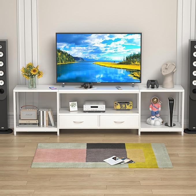 TV Stand with Fabric Drawer for 65 70 75 Inches TV - Image 7