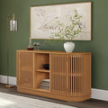 Plank+Beam Contour Wood TV Stand, Two Door Solid Wood Entertainment Console by PlankBeam