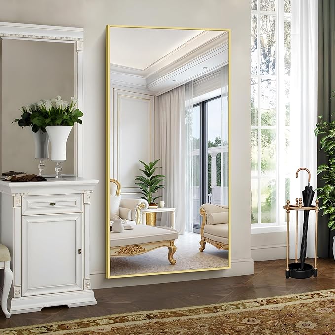 YIROMAN Bathroom Mirror 72"x36", Large Brushed Gold Bathroom Mirror - Image 3