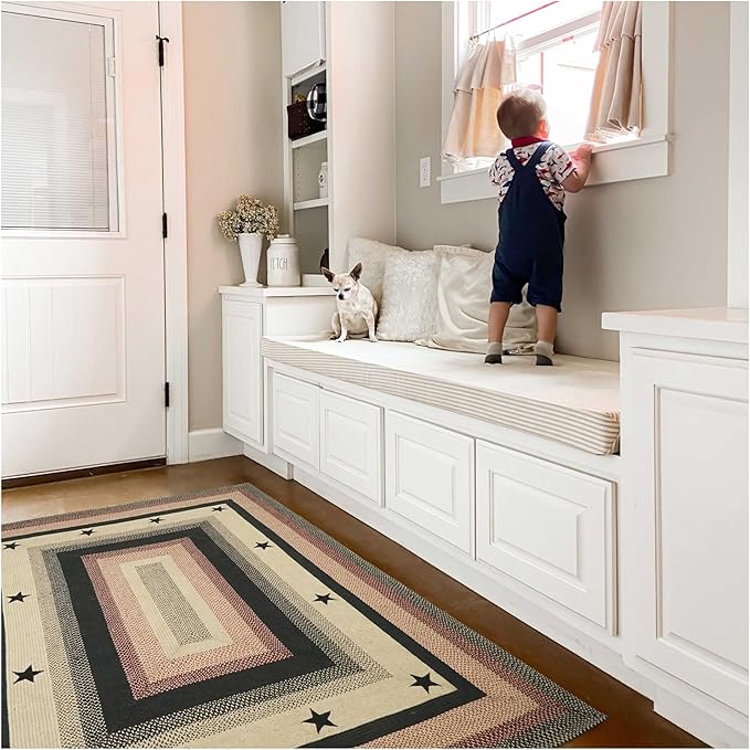 Homespice Gloucester Jute Black 4x6' Braided Area Rug - Image 10