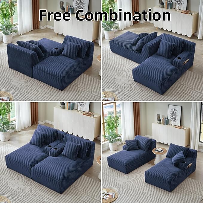 Oversized Sectional Double Chaise Lounge, Compressed Boneless Lounge Chaise - Image 3
