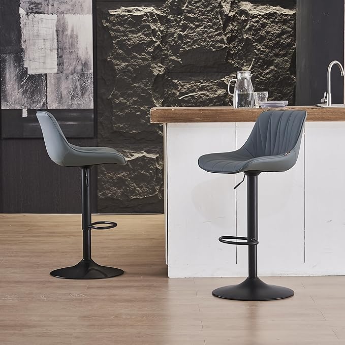 YOUNIKE Bar Stools Set of 2 for Kitchen Island, Adjustable Bar Stool - Image 10