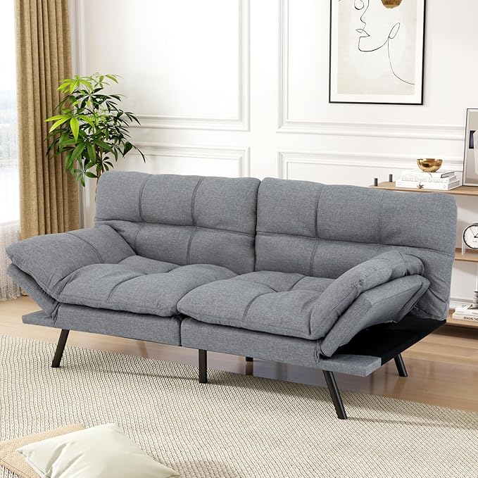 Vipbear Futon Sofa Bed Couch, Space-Saving Loveseat by VipbearLiving
